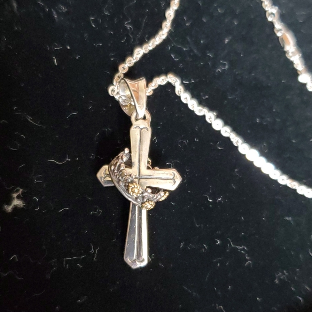 Sterling silver cross necklace